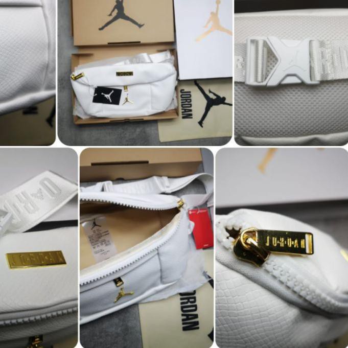 

™ Air Jordan Waist Bag Regal White Gold Full Set Box, Paperbag N Dustbag ➴