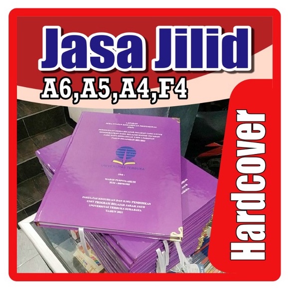 

Jilid Hard Cover Ukuran A5, A4, B5 Folio ( Text Timbul , Text / Logo Emas, Silver )