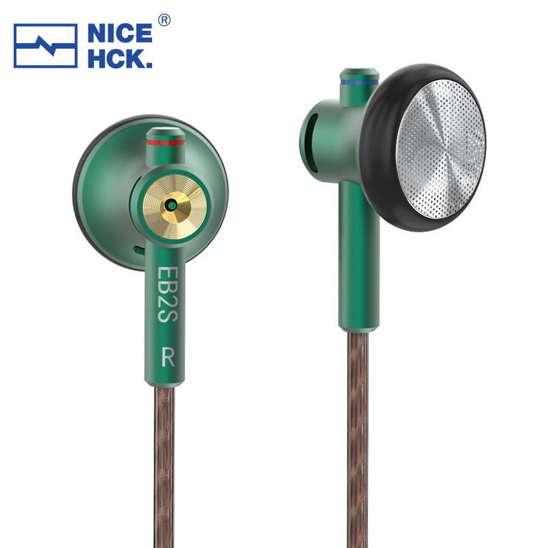 Nicehck EB2S Headset Kabel 3.5mm HIFI 15.4mm LCP Diafgram Kepala Datar Bahan Metal