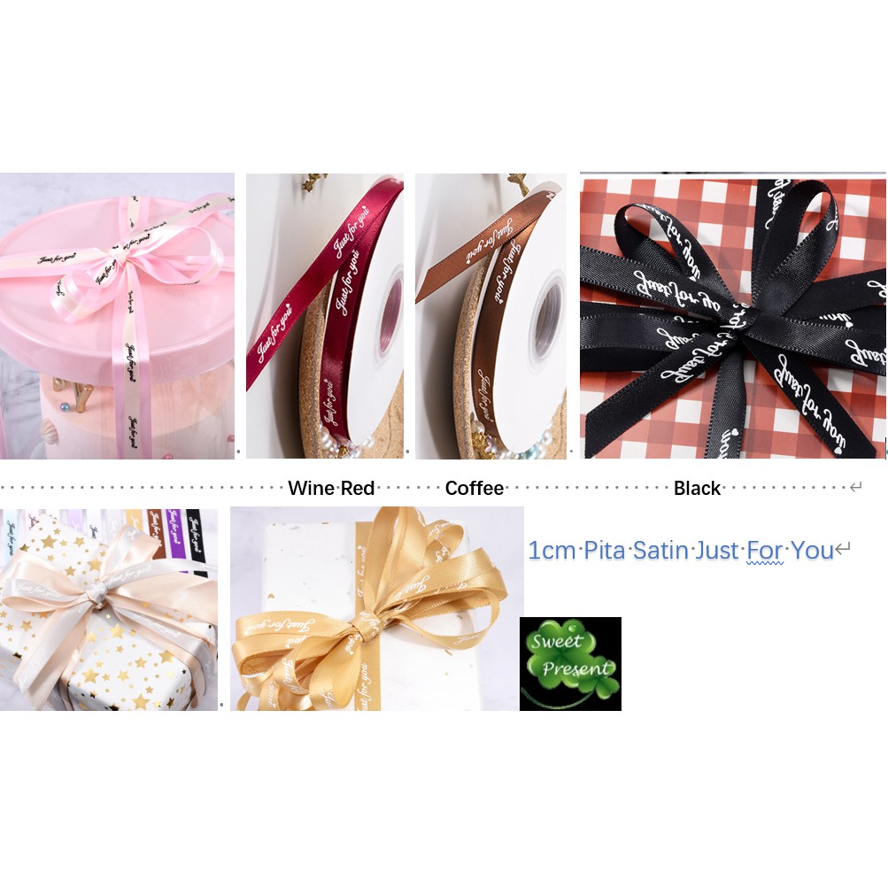 

Pita Bingkisan Kado Satin Just For You Ribbon Valentine / Handmade 1cm