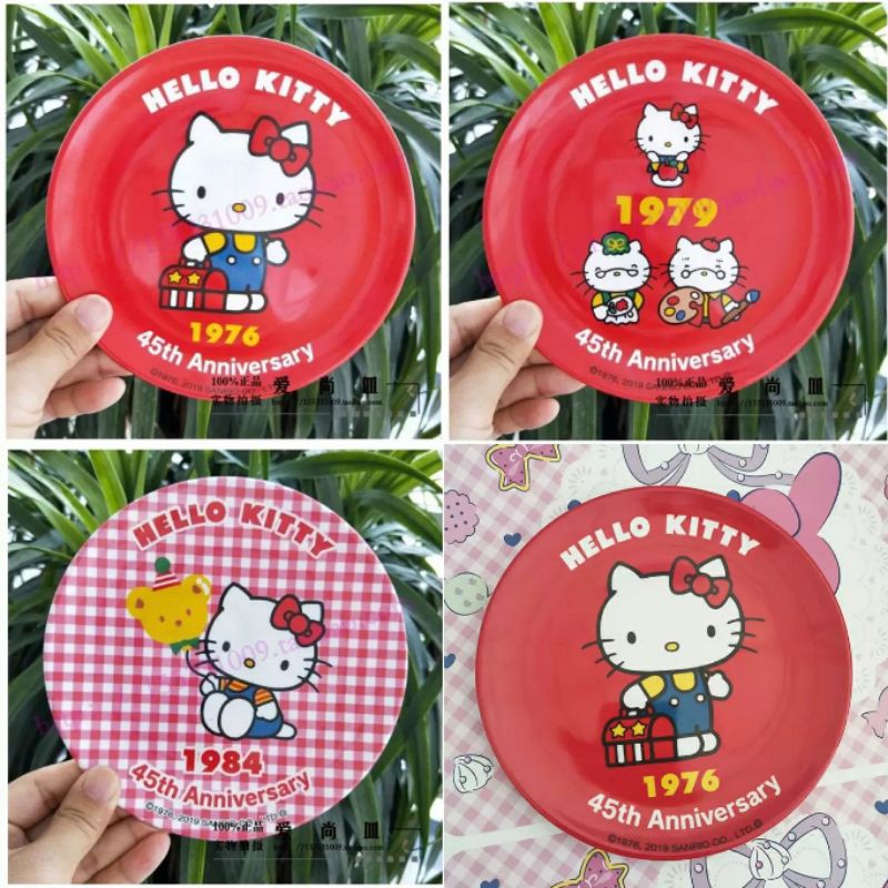 Piring Kue Snack Melamin Karakter Hello Kitty ORI Anniversary