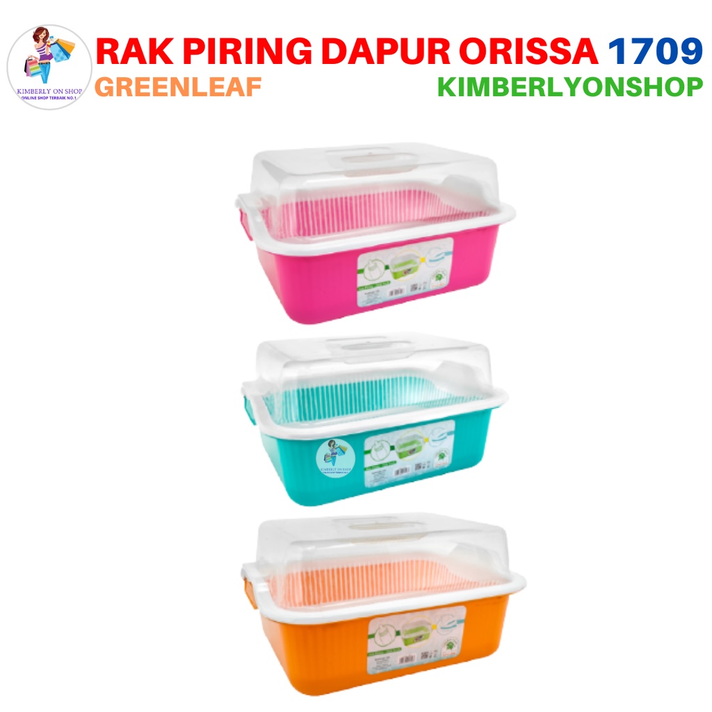 Rak Piring Plastik Dengan Tutup Orissa 1709 Green Leaf