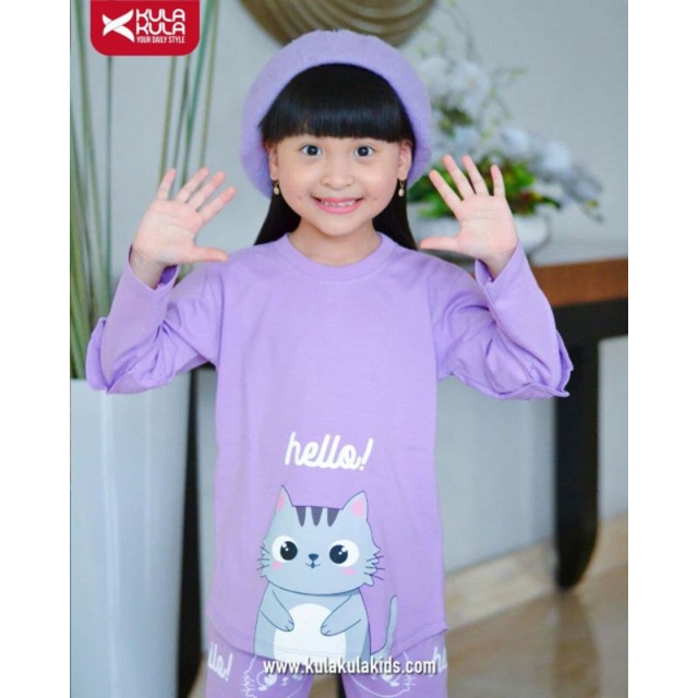 Setelan Anak Perempuan Set Cutie Cat By Kulakula