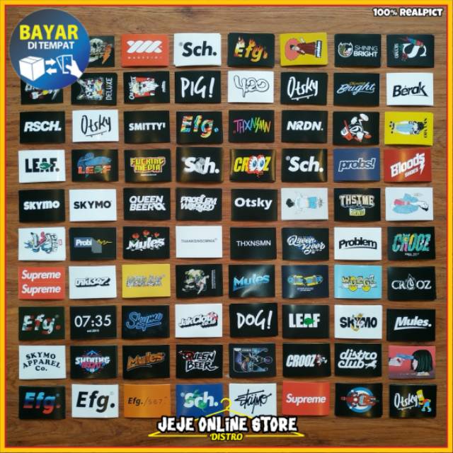 Grosir Sticker Brand Distro Isi 150 Pcs Stiker Lokal Clothing Indonesia Random Shopee Indonesia
