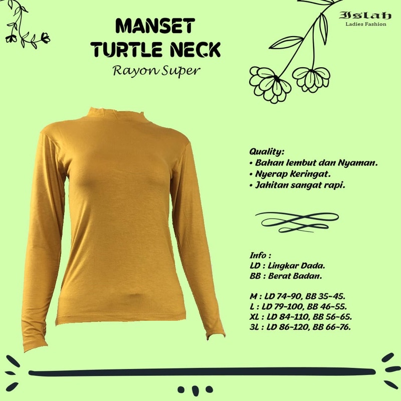 Manset Premium Basic Turtle neck,Manset Badan Premium,Manset Dalaman Baju Wanita,Kaos Premium by:islah