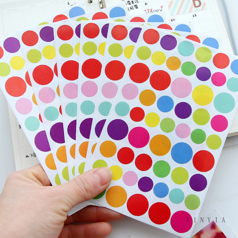 6 Pcs/Set Sticker Alphabet Huruf Abjad Angka Minggu Bulanan Dot Warna Candy Deco Jurnal Diary Scrapbook Stiker Dekorasi