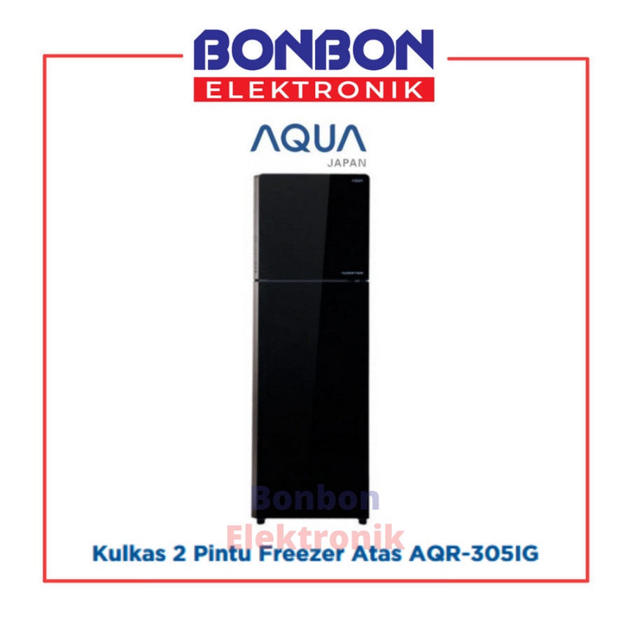 AQUA Kulkas 2 Pintu AQR-305IG(BK)