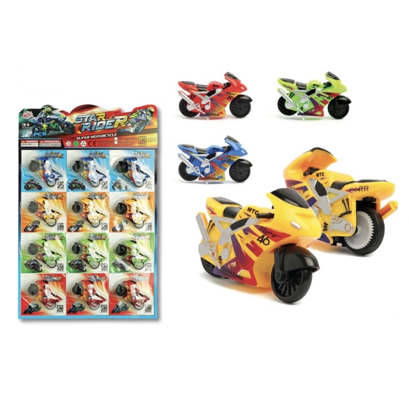 Mainan Motor GP murah / Motor Rossi 167 / Spin Go Mini 12pcs