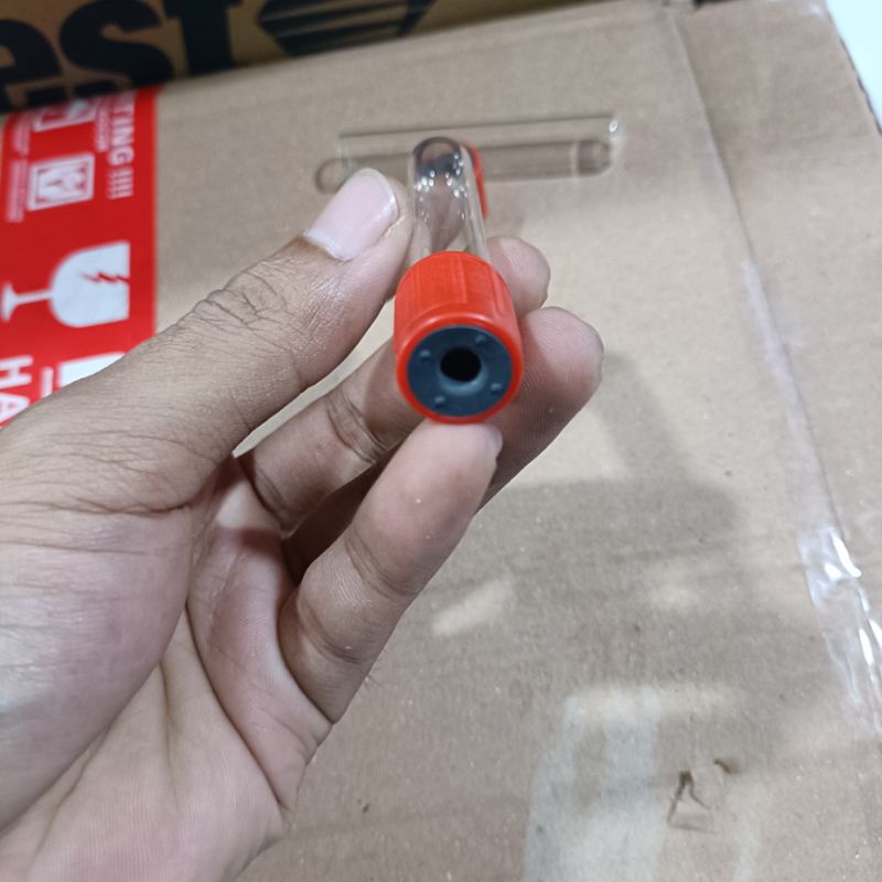 tabung kaca 5ml tutup karet ring plastik