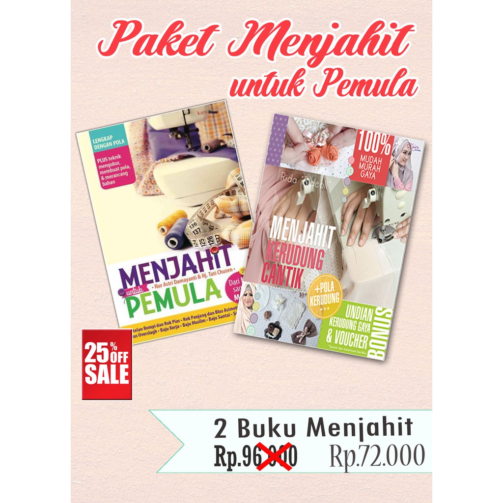 Jual Paket Hemat 2 Buku Menjahit untuk pemula | Shopee Indonesia