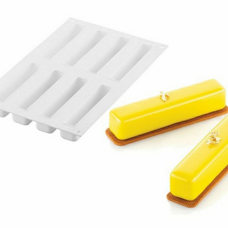 Silikomart Rectangular Stripe Eclair Silicone Mold