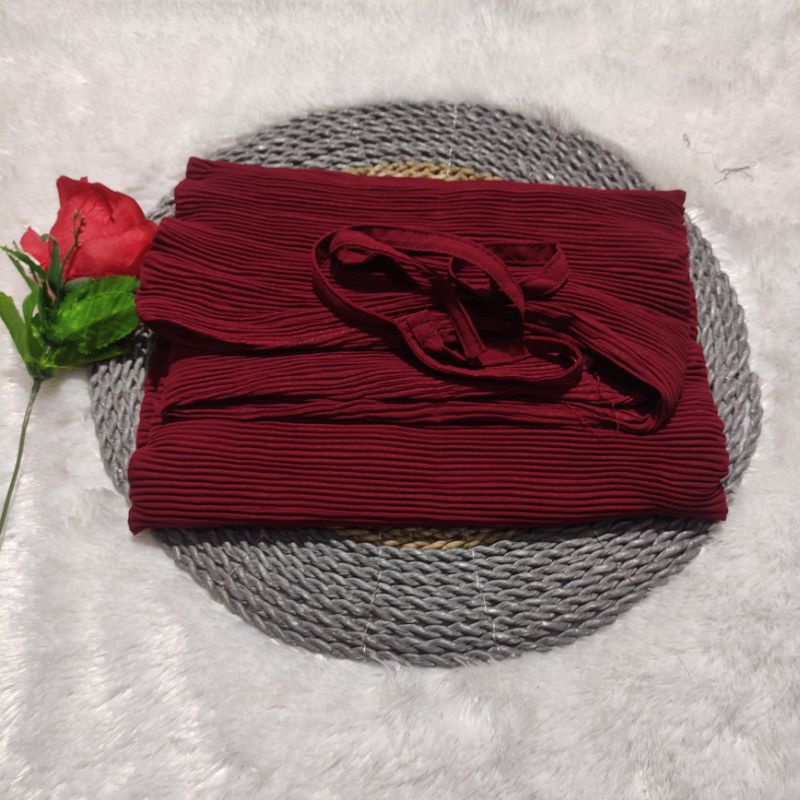 BERGO INSTAN SYIRIA XL plisket lidi(NON PED)-maroon