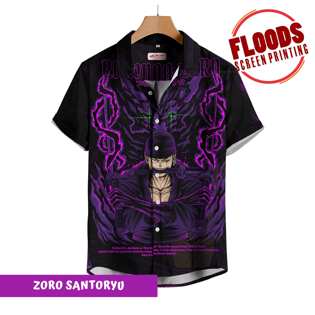 Kemeja Pria Anime One Piece - Roronoa Zoro