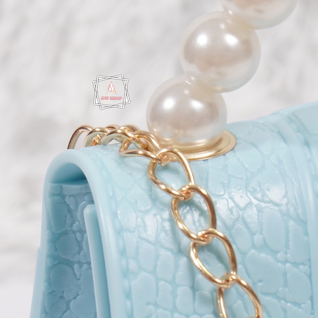 Tas Jelly Glossy Mutiara Balen Pearl | Tas Jelly Glossy Mini Mutiara