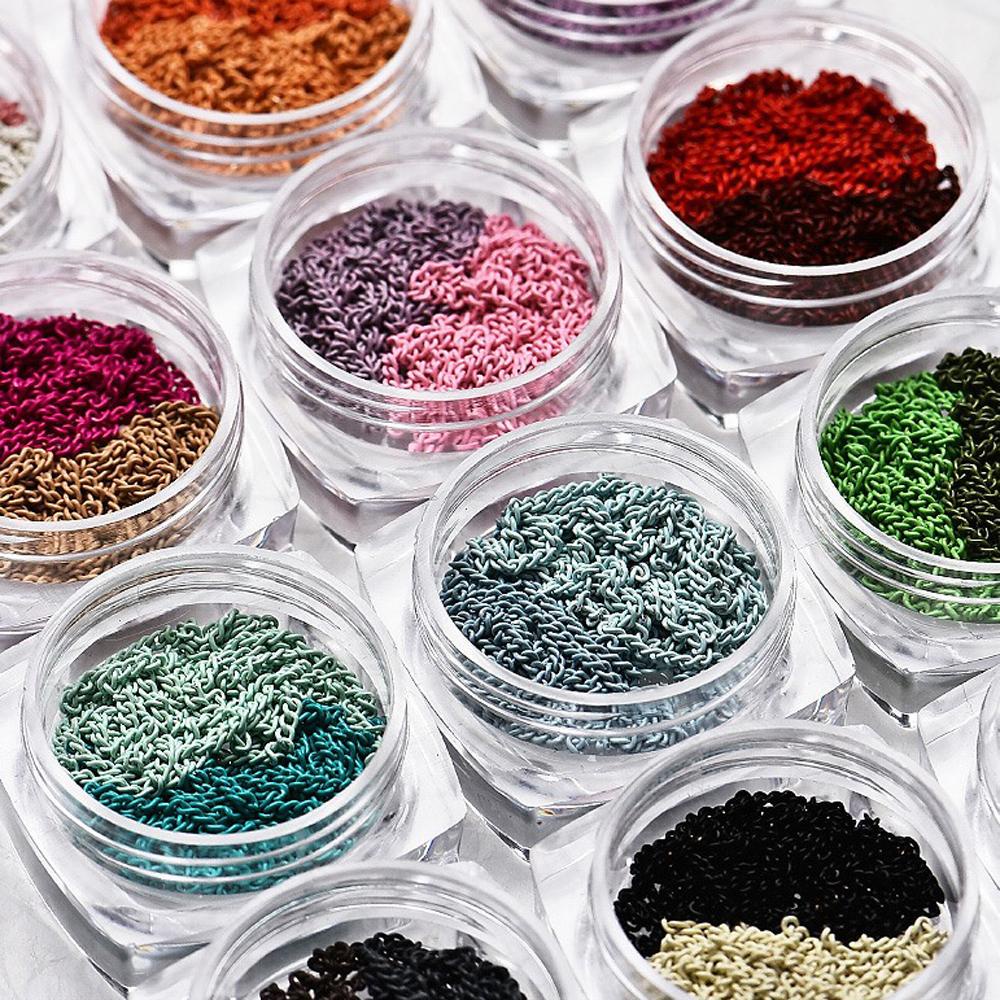 Agustina Dekorasi Nail Art Wanita Jepang 3D Metal Net Merah Manicure Aksesoris