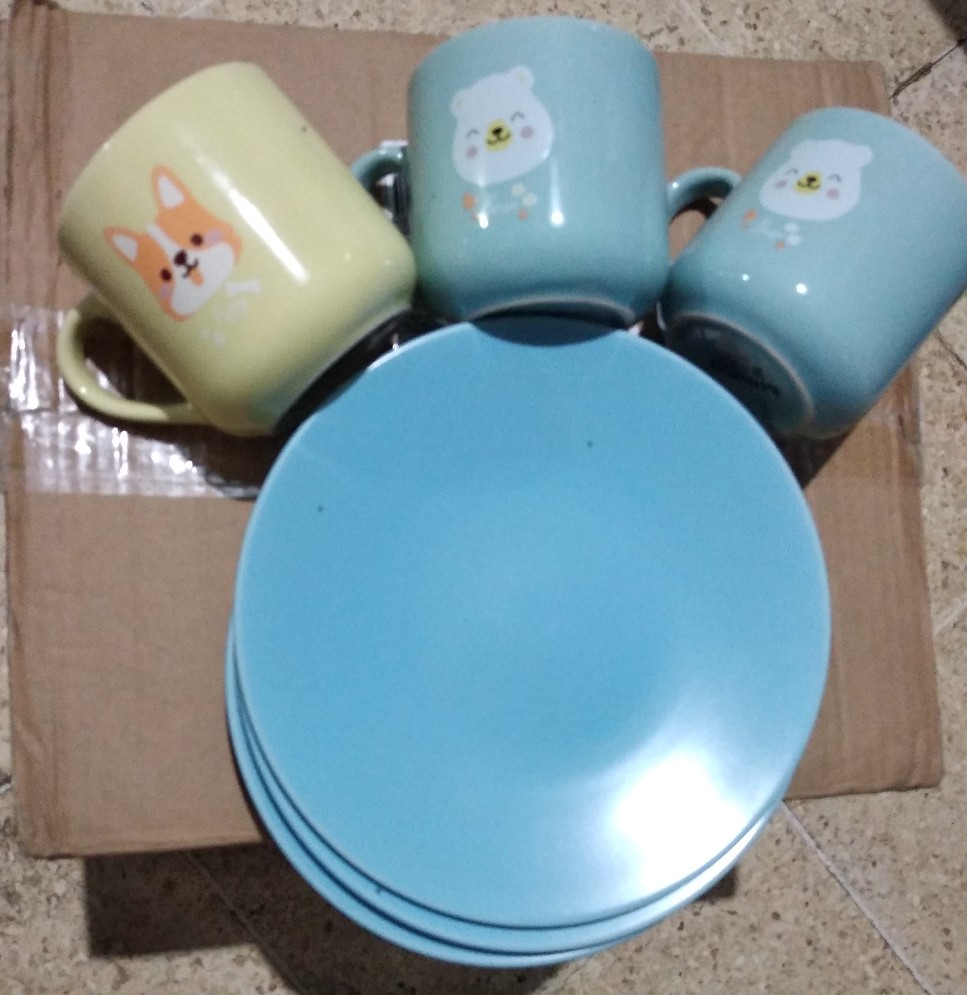 Miniso Cangkir Keramik Mug Gelas Lucu Gelas Ceramic Minum Susu Kopi Tumblr Dapur Rumah Kantor 330ml