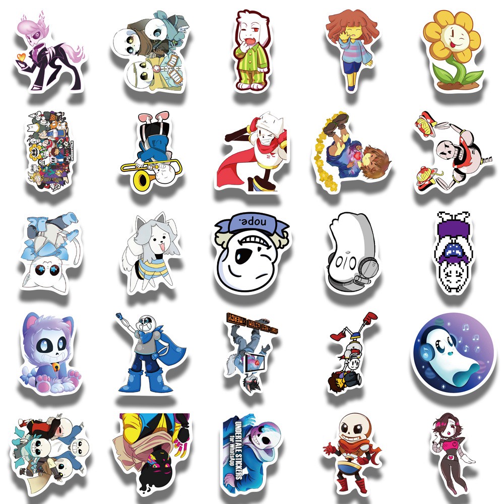 50pcs Undertale Hot Games Lable Stickers For Cars Motorcycles Children's toys Decal Luggage Skateboards Computer Box