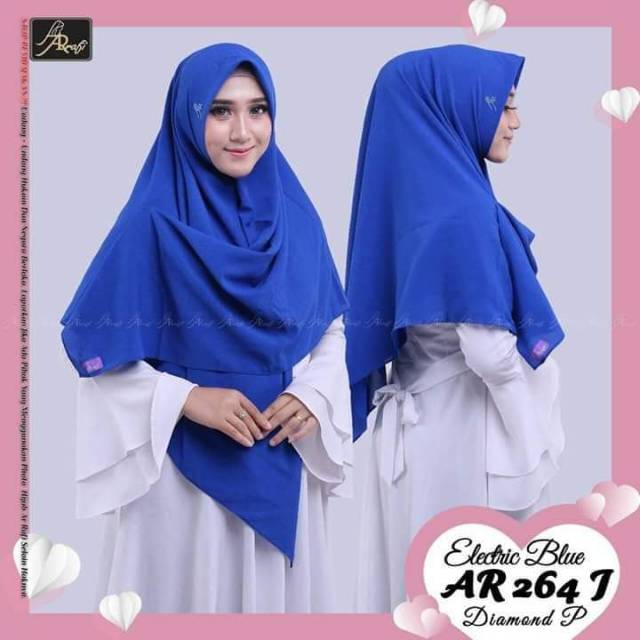 Hijab Arrafi segi empat Jumbo polos elblu