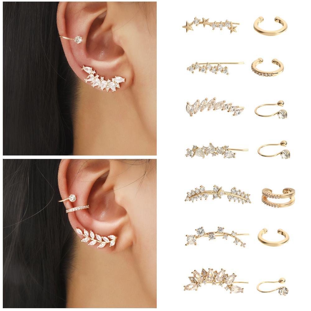 Top Stud Earrings Wanita Bungkus Stud Klip Tanpa Tindik Ear cuff