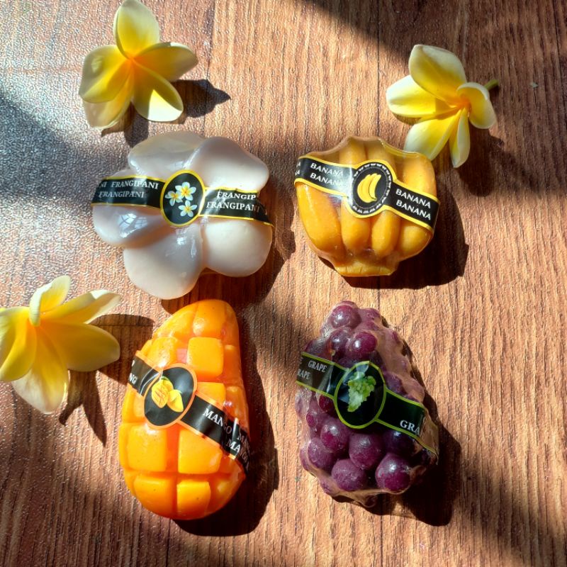 Sabun Aromatherapy bentuk buah anggur mangga pisang dan bunga/Souvenir sabun Bali