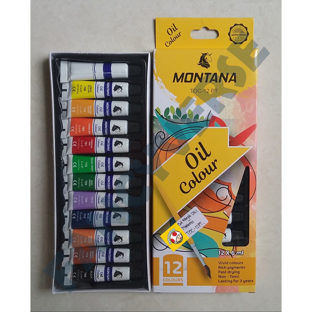 

Cat Minyak 12 Warna Montana TOC-12PT 6ml / Oil Color