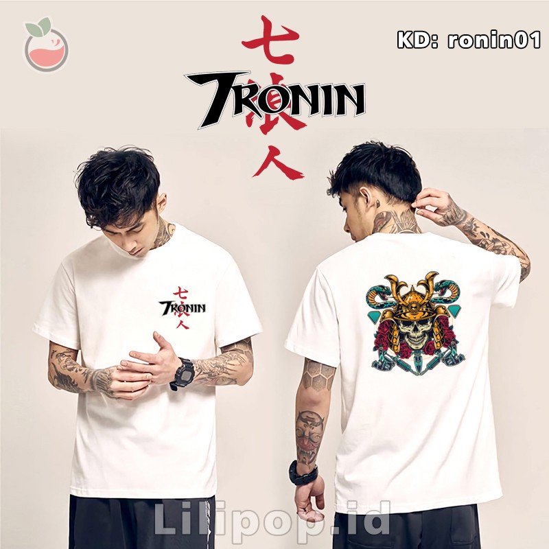 Kaos Tshirt  Pria samurai ronin desain jepang  Baju Distro Basic Lengan Pendek Cowok Kasual Lilipop