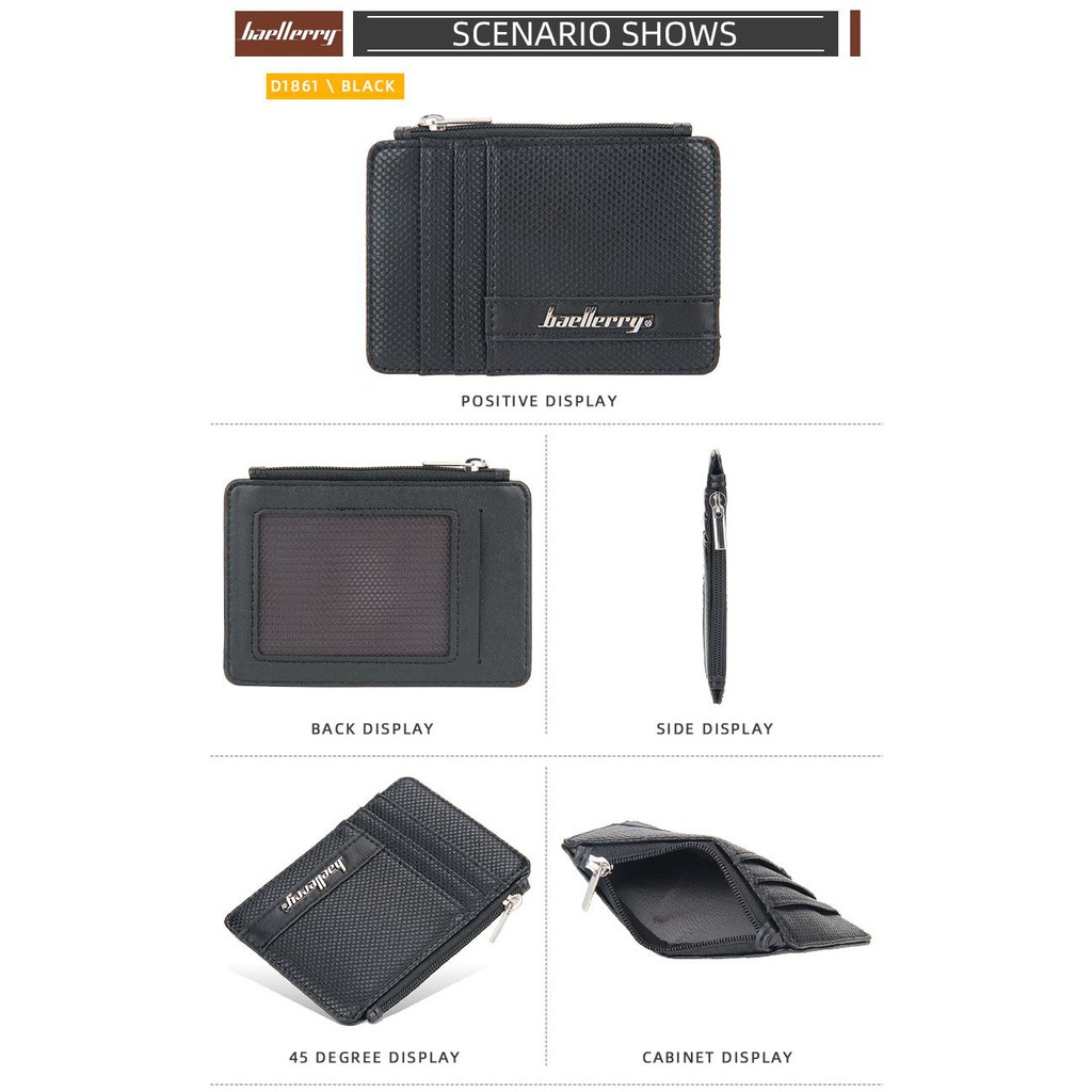 BAELLERRY D1861 Dompet Kartu Pria Bahan Kulit PU Leather Premium WATCHKITE WKOS