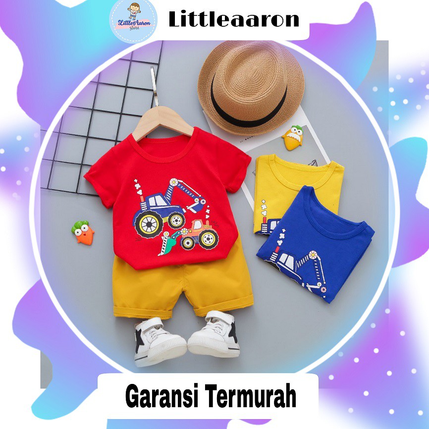 LittleAaron SET BEKO EBV Setelan Kemeja Bayi Laki-laki Lengan Pendek