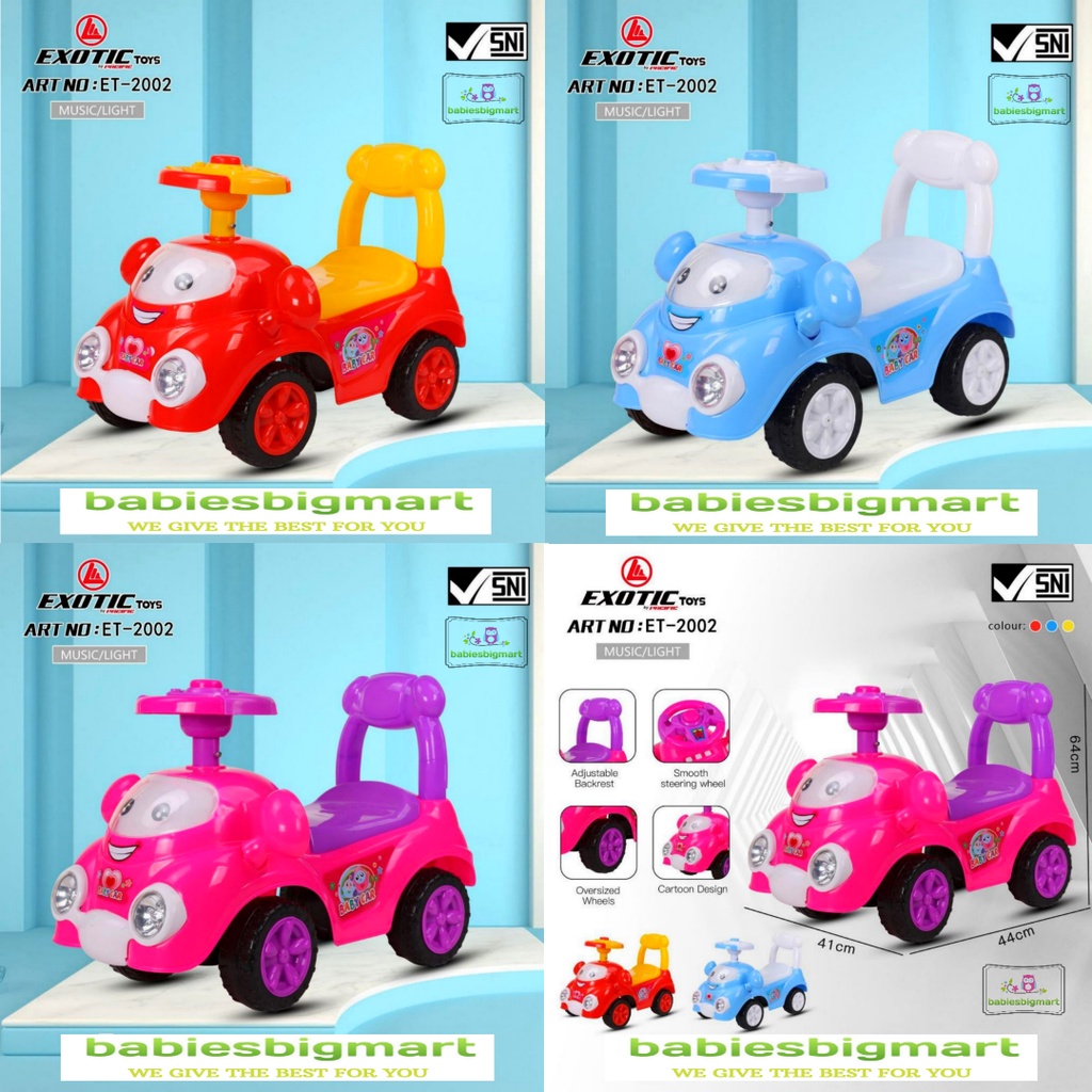 MAINAN ANAK SWING CAR MODE RIDE ON EXOTIC ET 3101 / 3102 / 3103 / 3104 / 3105 / 2002 / 2108 / 2110