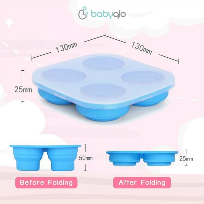 Tempat makan/Gelas Lipat Babyqlo Collapsible Ice Cube Tray ( FC8009 )