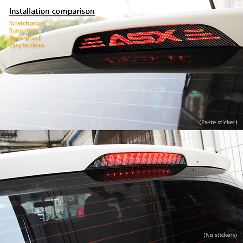 Stiker Lampu Rem Bahan Karbon Fiber Untuk Mitsubishi Asx 2011-2015