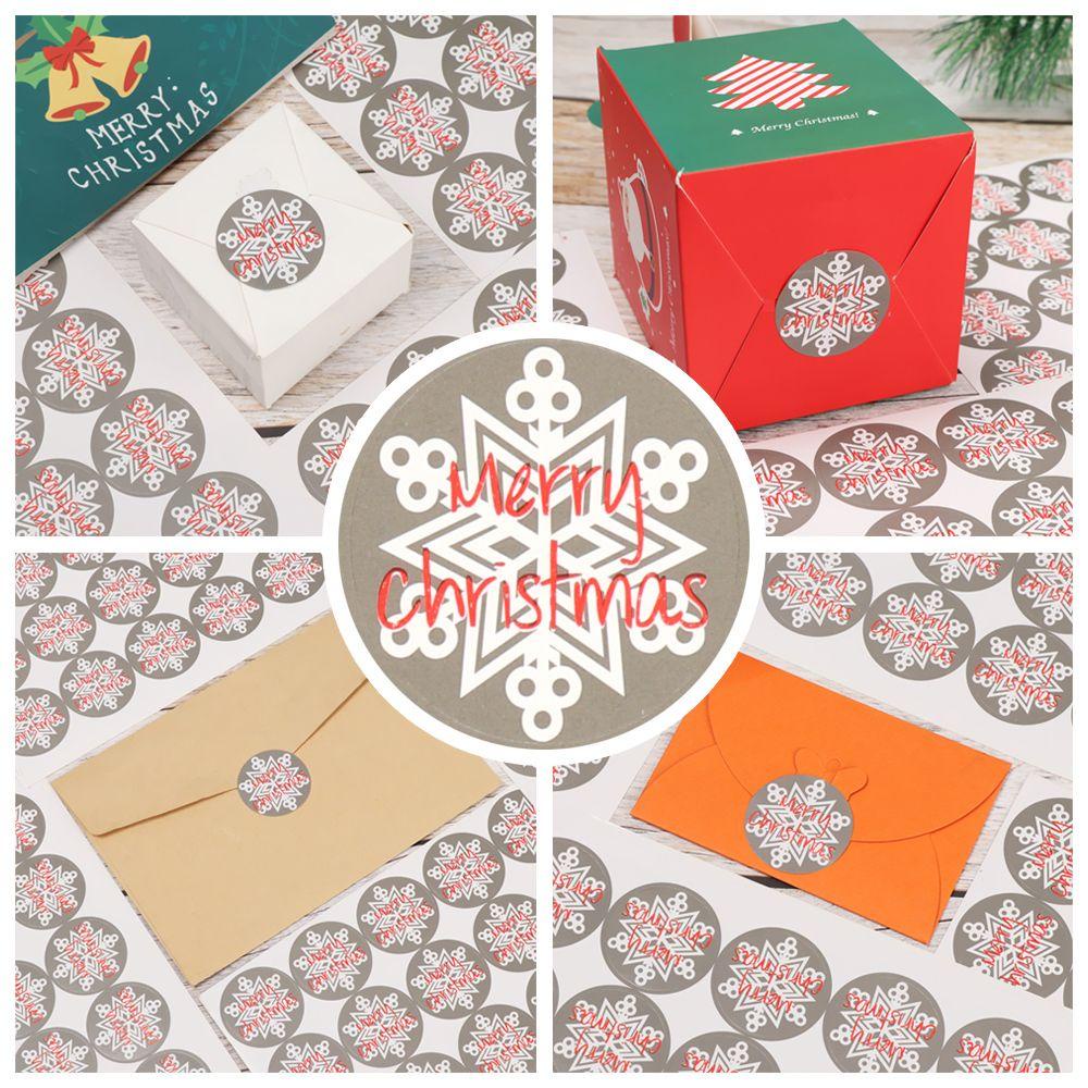 Nanas Hadiah Kertas Stiker DIY Cookie Candy Tag Biskuit Paket Self Adhesive Xmas Ornament