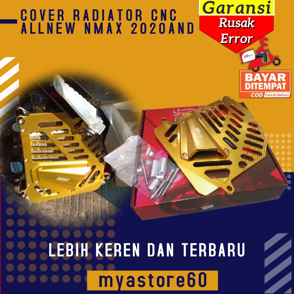 COVER TUTUP PELINDUNG RADIATOR CNC ALL NEW YAMAHA NMAX 2020 AEROX 155 MERK AND VARIASI MOTOR ORI TOP