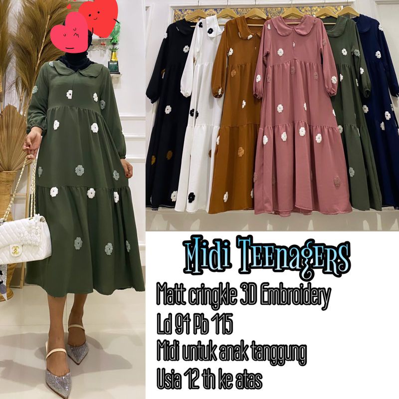 Midi Teenagers/ Dress Anak Tanggung
