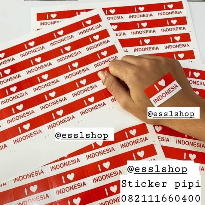 Jual Sticker Pipi I Love Indonesia Atribut Hut Ri Sticker Pipi Merah