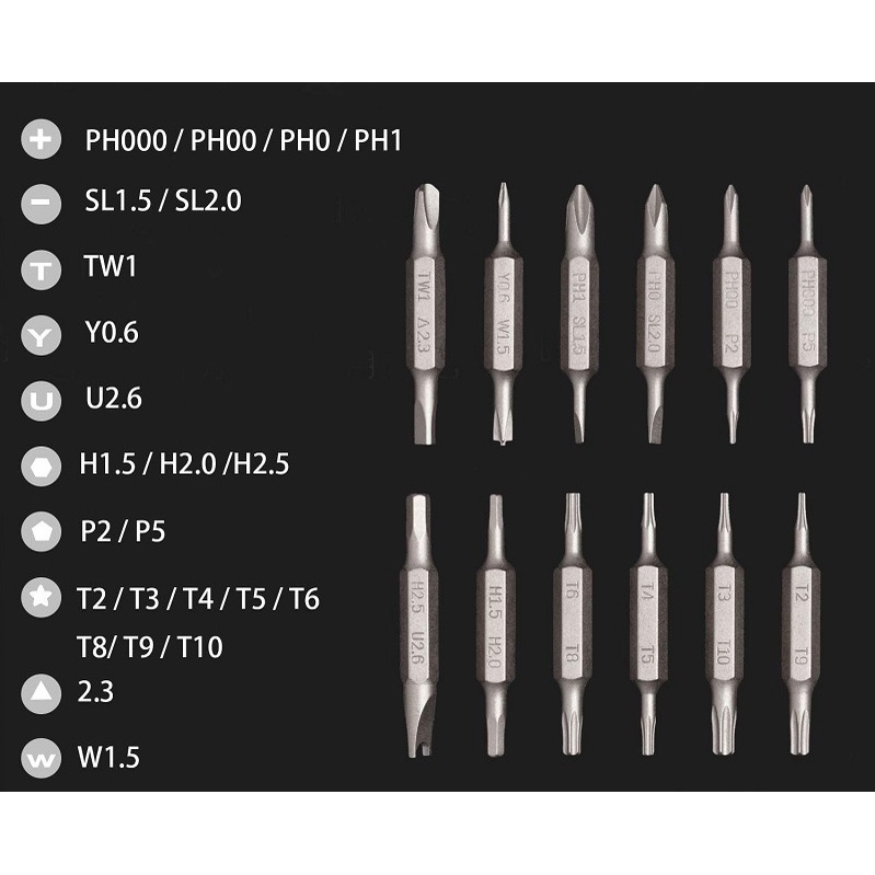 HOTO 24 in 1 Fine Repair Precision Screwdriver - Set Obeng Portabel 24 in 1 - QWLSD004