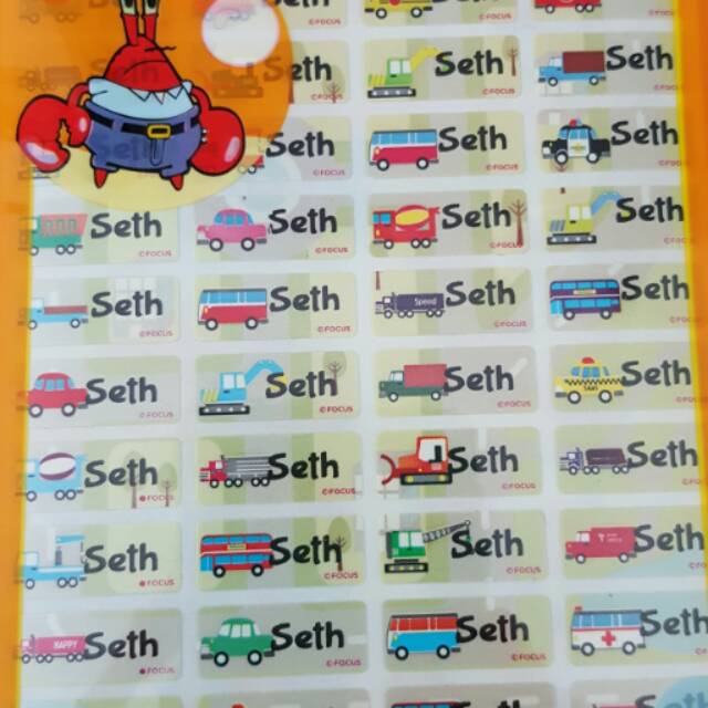 

Label nama waterproof Transportasi