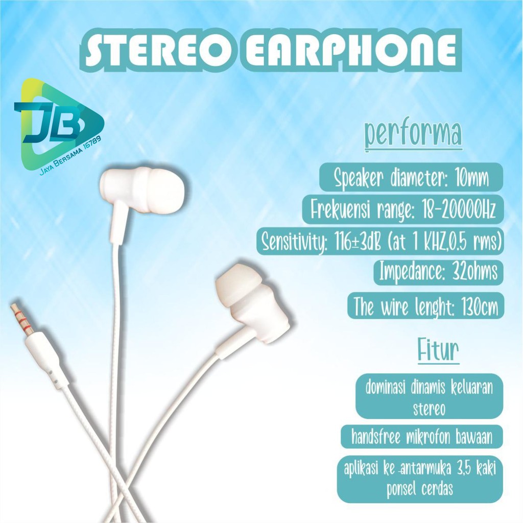 BM031 Headset DIINAMI E39 stereo Earphone Bass Android iPhone Original With MIC - Garansi 1 Tahun JB4769