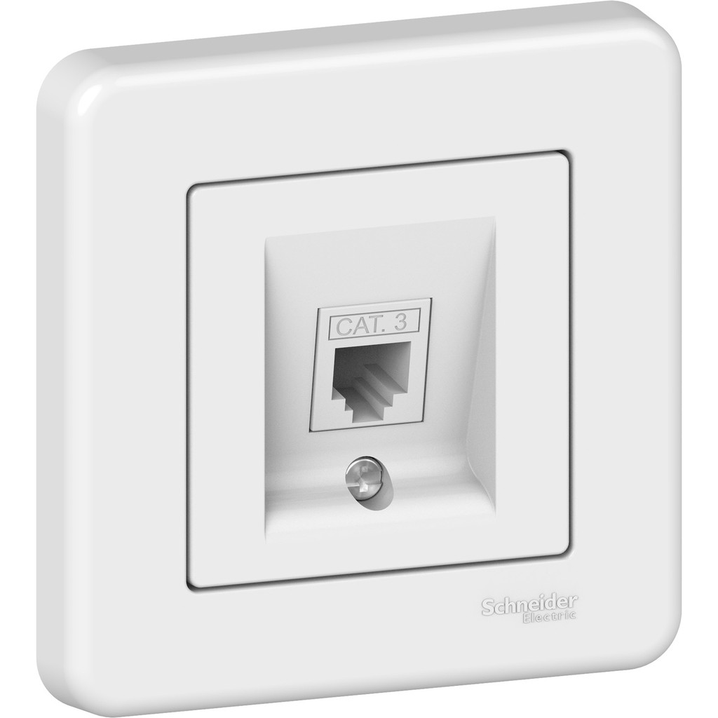 SCHNEIDER Leona RJ11 Telephone Socket - Single Telephone Outlet CAT3 - Soket Telepon