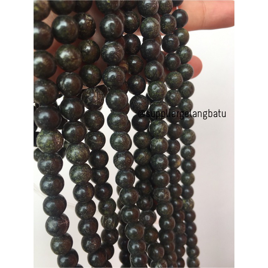 Black Jade 8mm magnetic bahan gelang kalung kesehatan premium akik grosir kerajinan bahan supplier