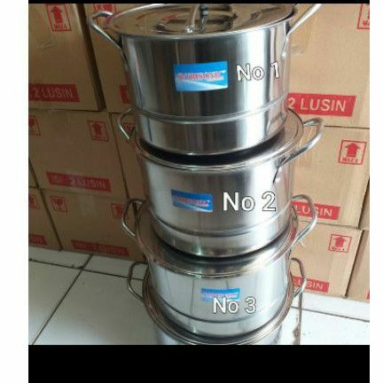 dandang stainless set 4 susun - panci serbaguna - langseng - steamer - panci stainless