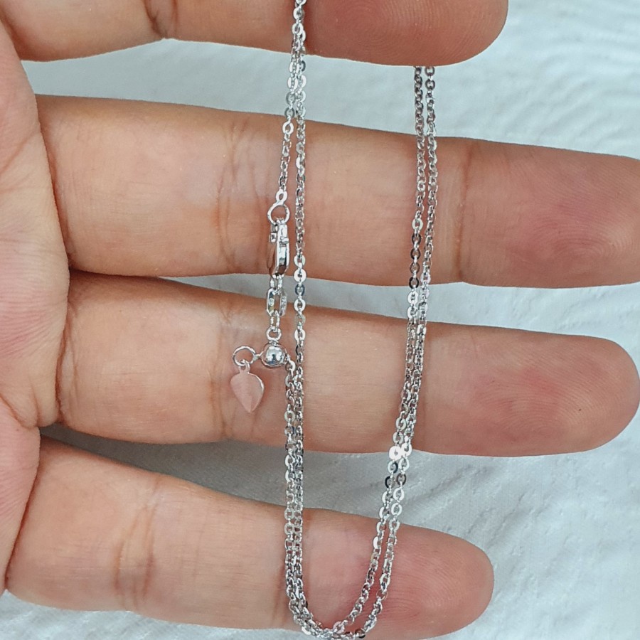 kalung trixie sistem serut variasi putih 40 cm emas 75% 750 75 % 17k