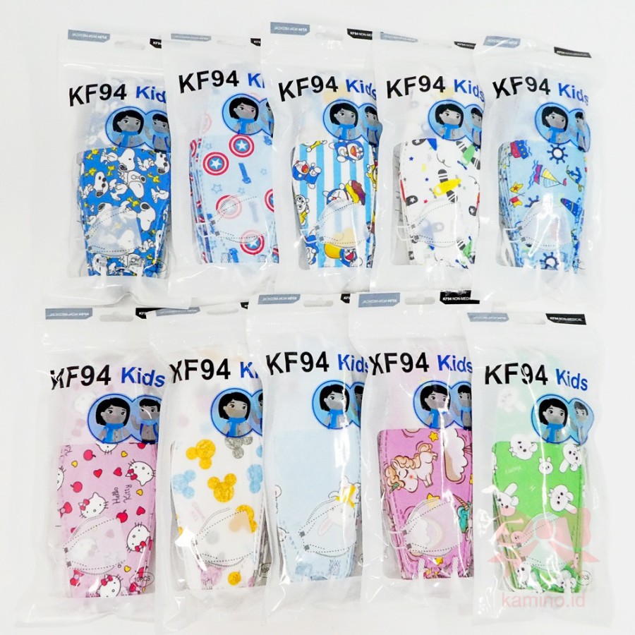 Masker Kf94 Anak 4ply Kf 94 Mask 4 ply Kids Motif Lucu Karakter Kn95 Kn 95 Evo Design Earloop
