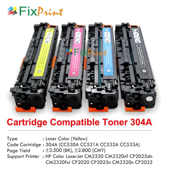 Cartridge Toner Compatible HP CC530A 304A Black, HP Color Laserjet Murah