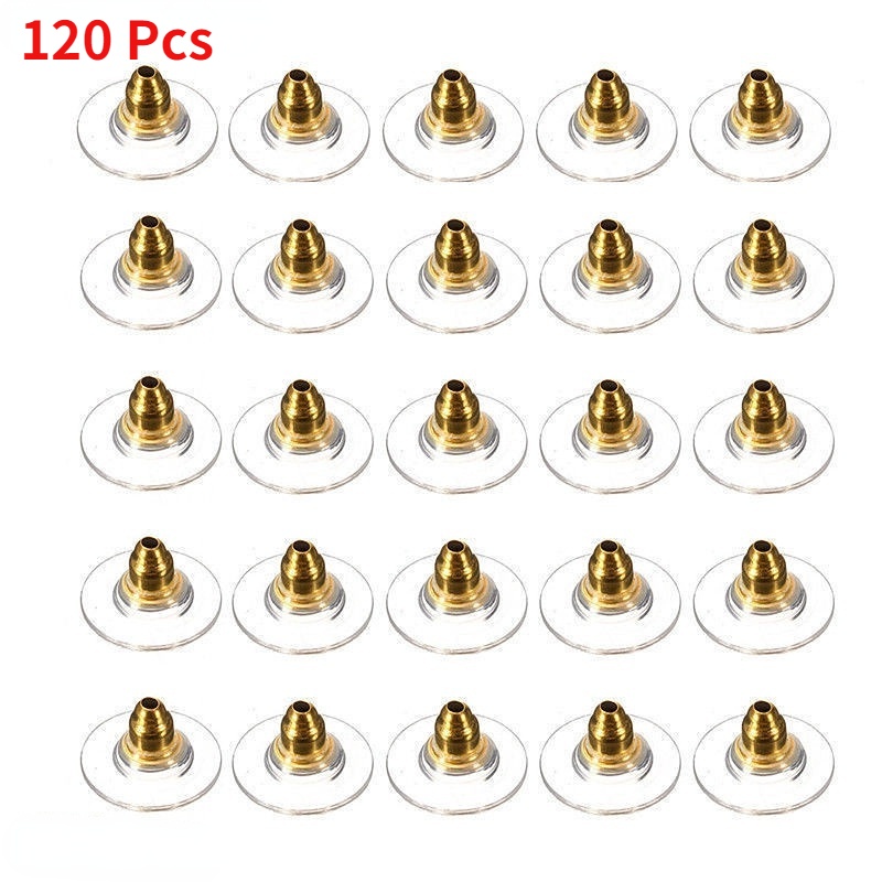 120pcs Aksesoris Anting Stud Bahan Karet Untuk Membuat Perhiasan