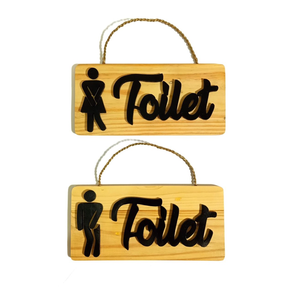 Tulisan & Toilet SignCowok Uk. 30 x 15 Cm - Wall Decor / Pajangan Dinding