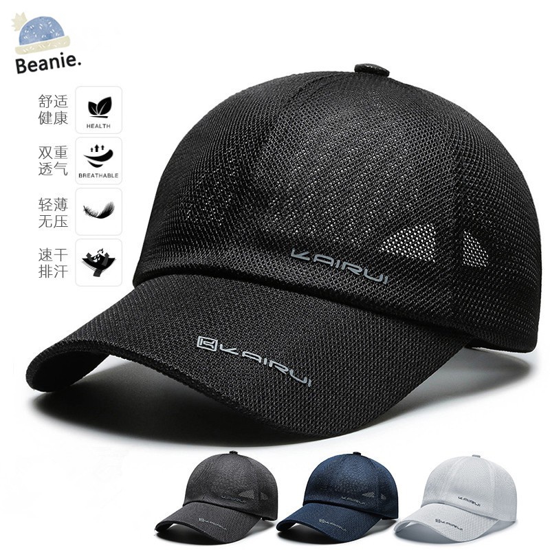 Topi baseball pria / wanita Bahan mesh Tipis breathable Gaya Kasual Untuk golf / Memancing