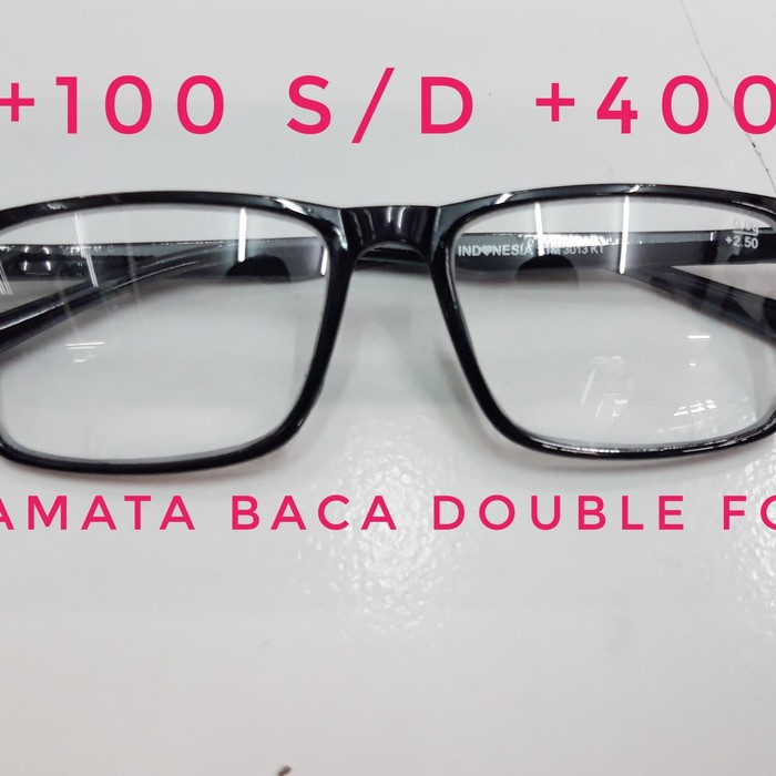 Jual kacamata baca dan jalan double fokus kacamata plus model kotak baca - Hitam Terlaris