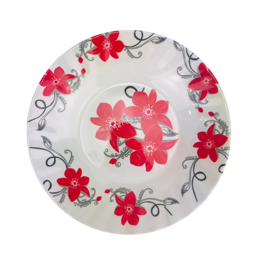 Piring Melamine / Piring Hugi / Piring Motif Bunga / Uk.23cm