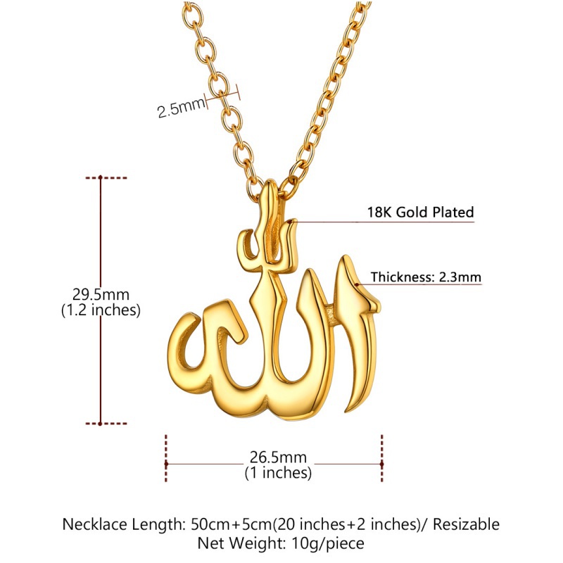 Stainless Steel Necklace/Muslim Religious Men's Necklace/Fashion Jewelry Accessories